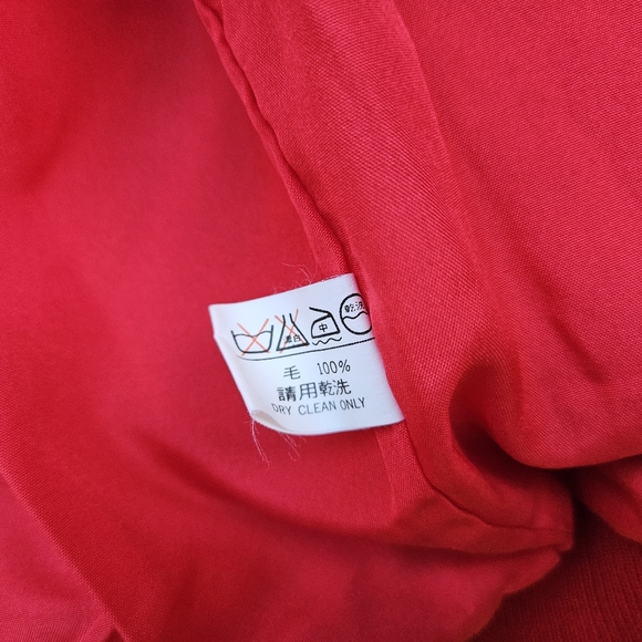 Wool Red Cardigan Women 95 Double Nine Five Lady 1980-90s - Picture 16 of 16